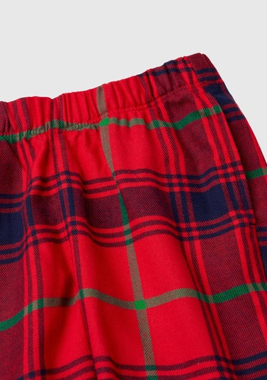  Erkek Çocuk Kırmızı Tamamı Desenli Göğüs Cebi Logolu Pijama Takımı