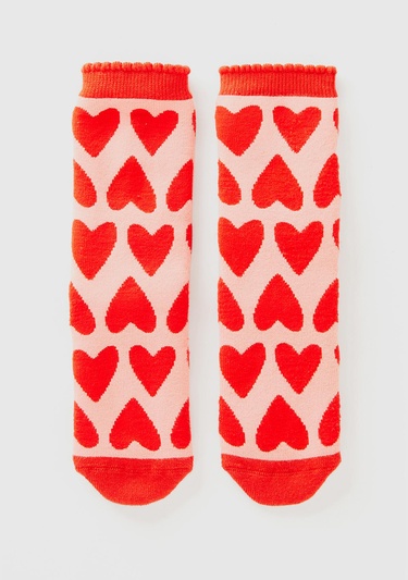  Erkek Çocuk Kırmızı Mix Desenli Altı Kaydırmaz Uzun Soket Çorap