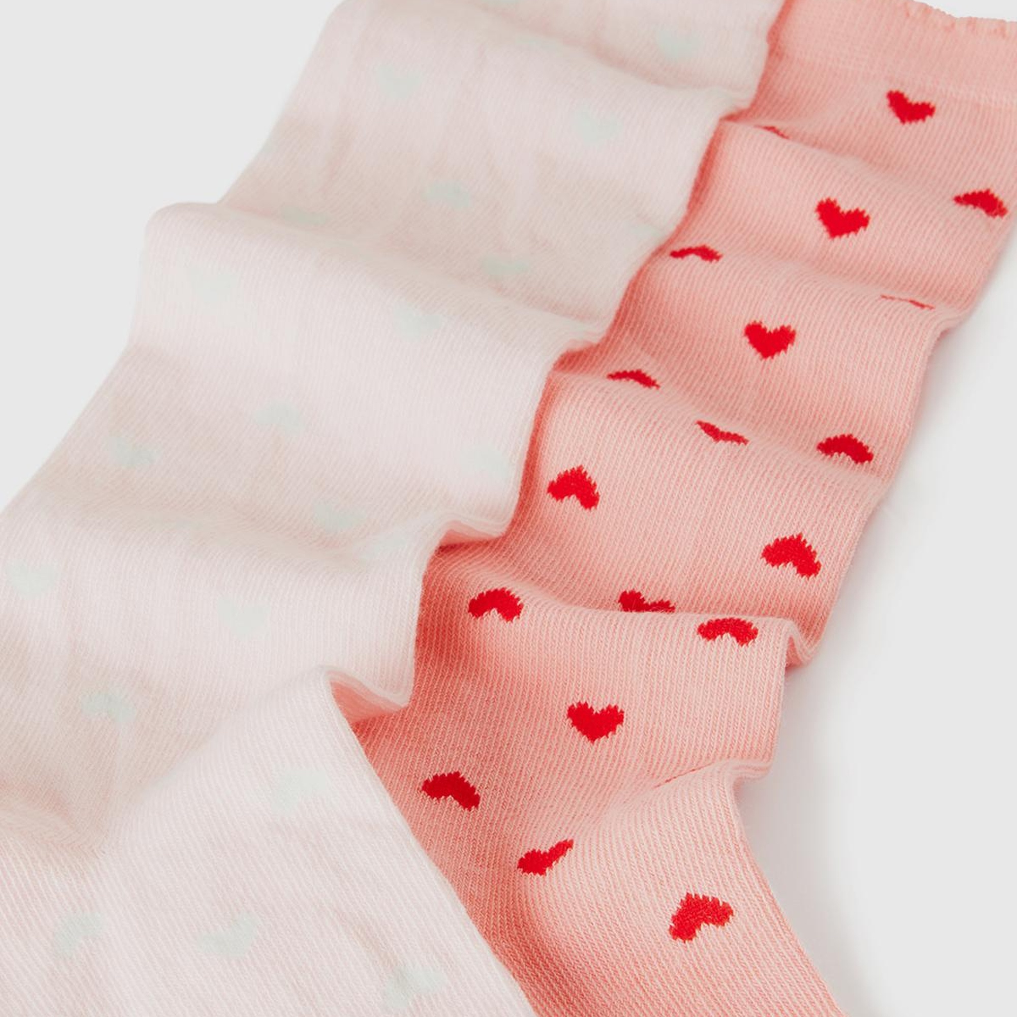 Erkek Çocuk Pembe Mix Desenli Ucu Fırfırlı 2'li Uzun Soket Çorap Seti