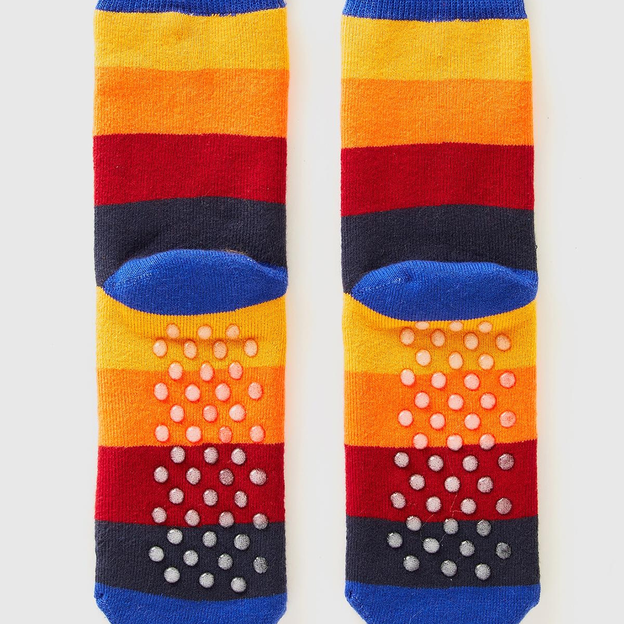 Erkek Çocuk Turuncu Mix Desenli Altı Kaydırmaz Uzun Soket Çorap