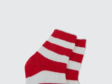  Erkek Çocuk Kırmızı Çizgili Çizgili Fitilli Uzun Soket Çorap