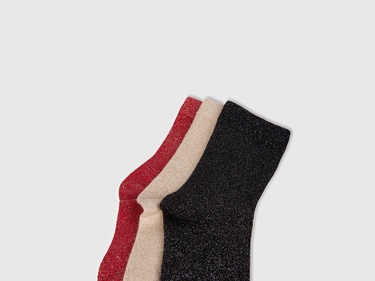  Erkek Çocuk Kırmızı Mix Desenli 3'lü Uzun Soket Çorap Seti