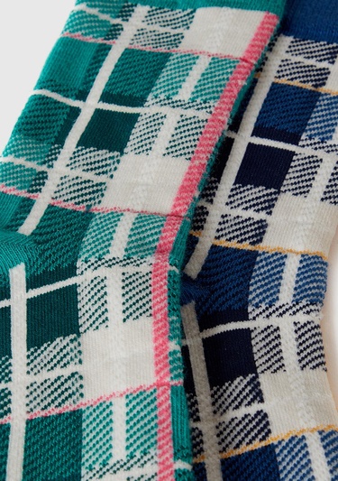  Erkek Çocuk Yeşil Mix Desenli 2'li Uzun Soket Çorap Seti