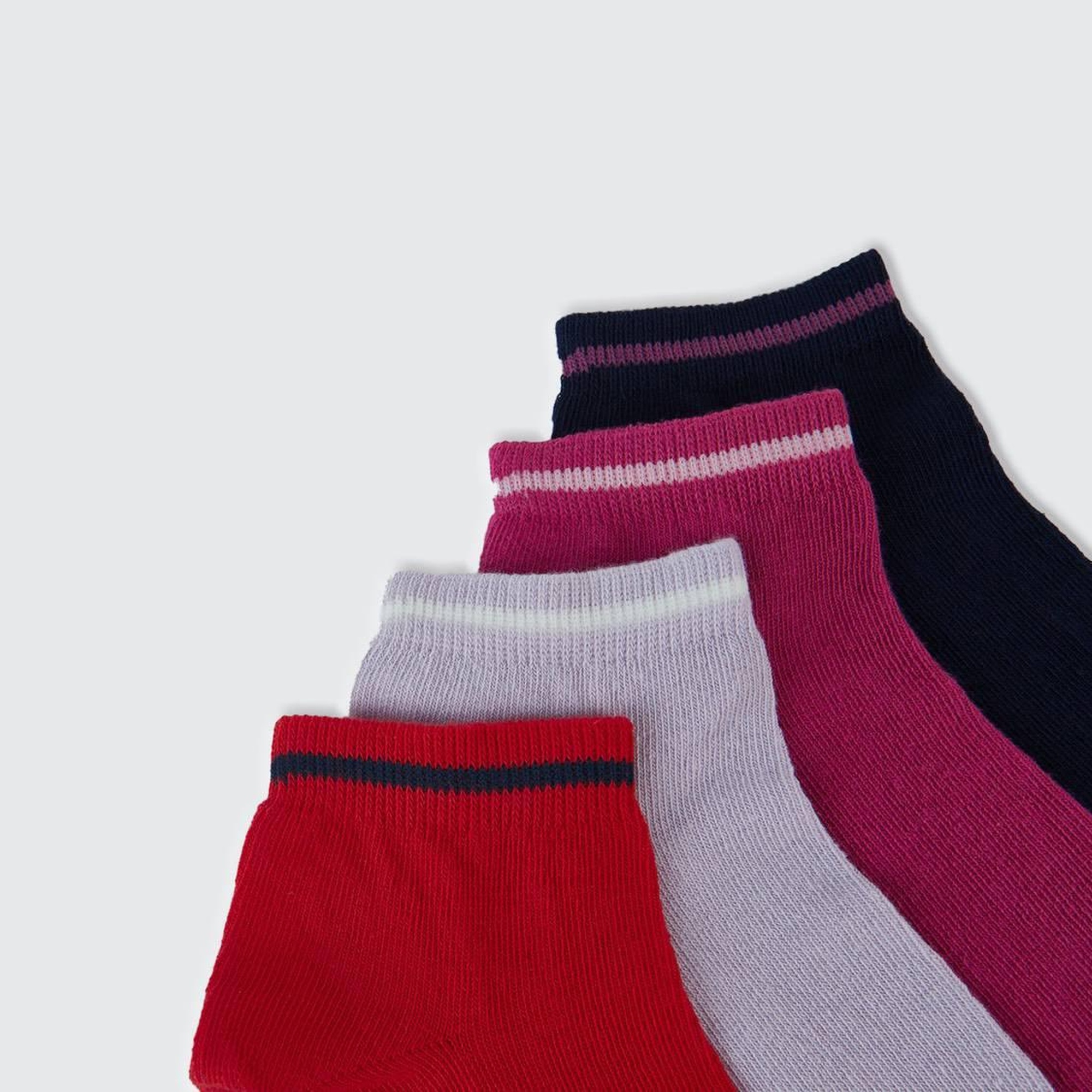 Erkek Çocuk Kırmızı Mix Logo Baskılı 4'lü Patik Çorap Seti