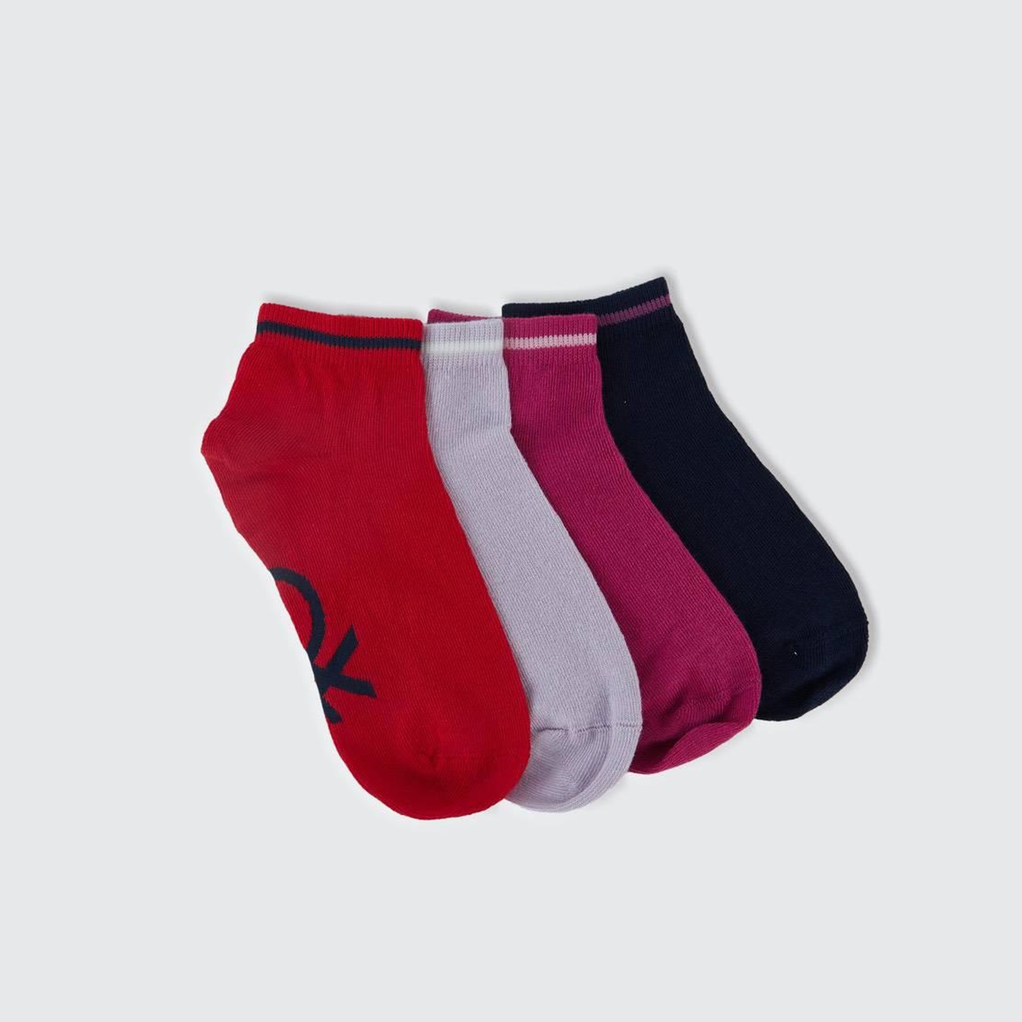 Erkek Çocuk Kırmızı Mix Logo Baskılı 4'lü Patik Çorap Seti