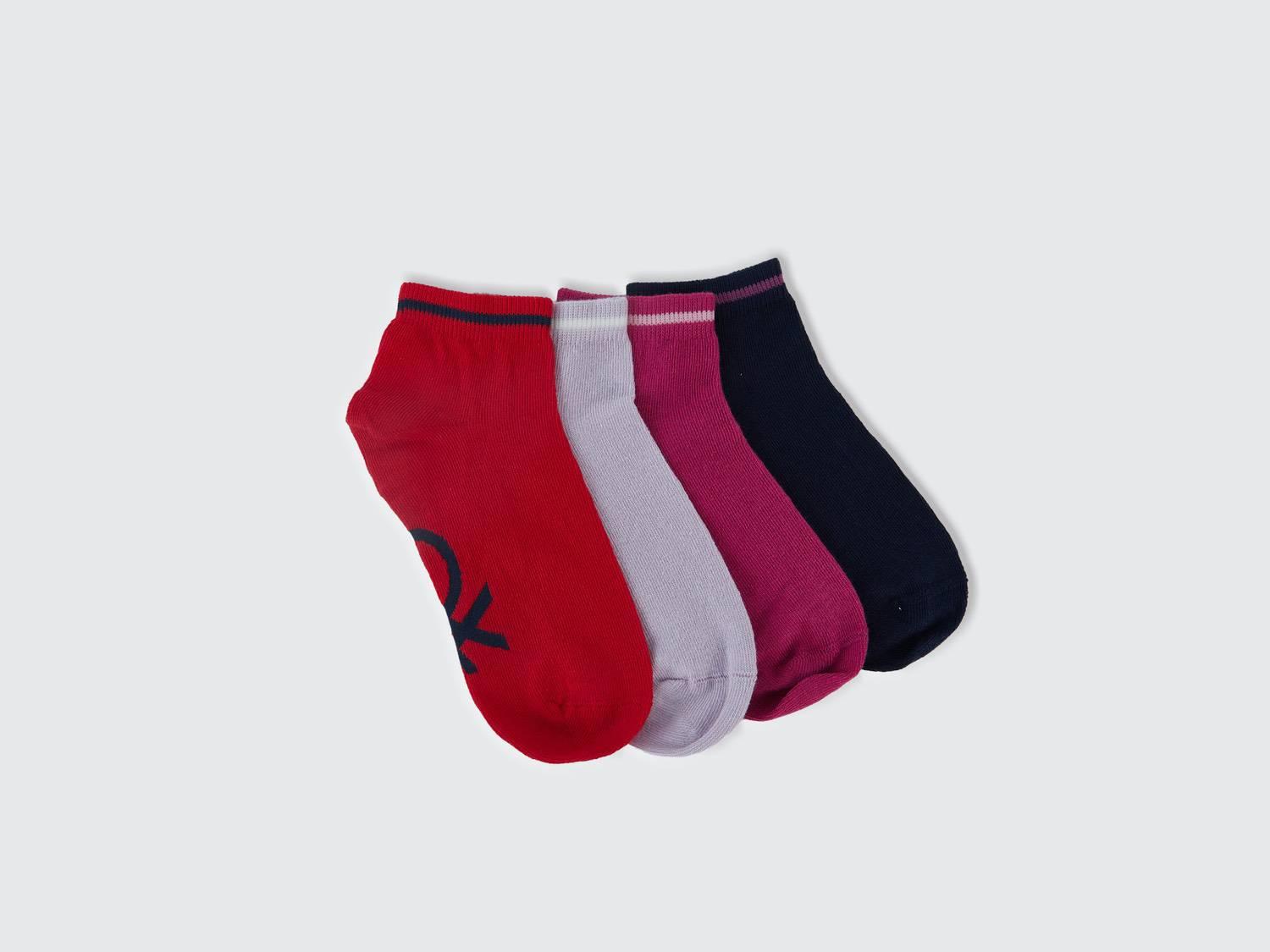  Erkek Çocuk Kırmızı Mix Logo Baskılı 4'lü Patik Çorap Seti