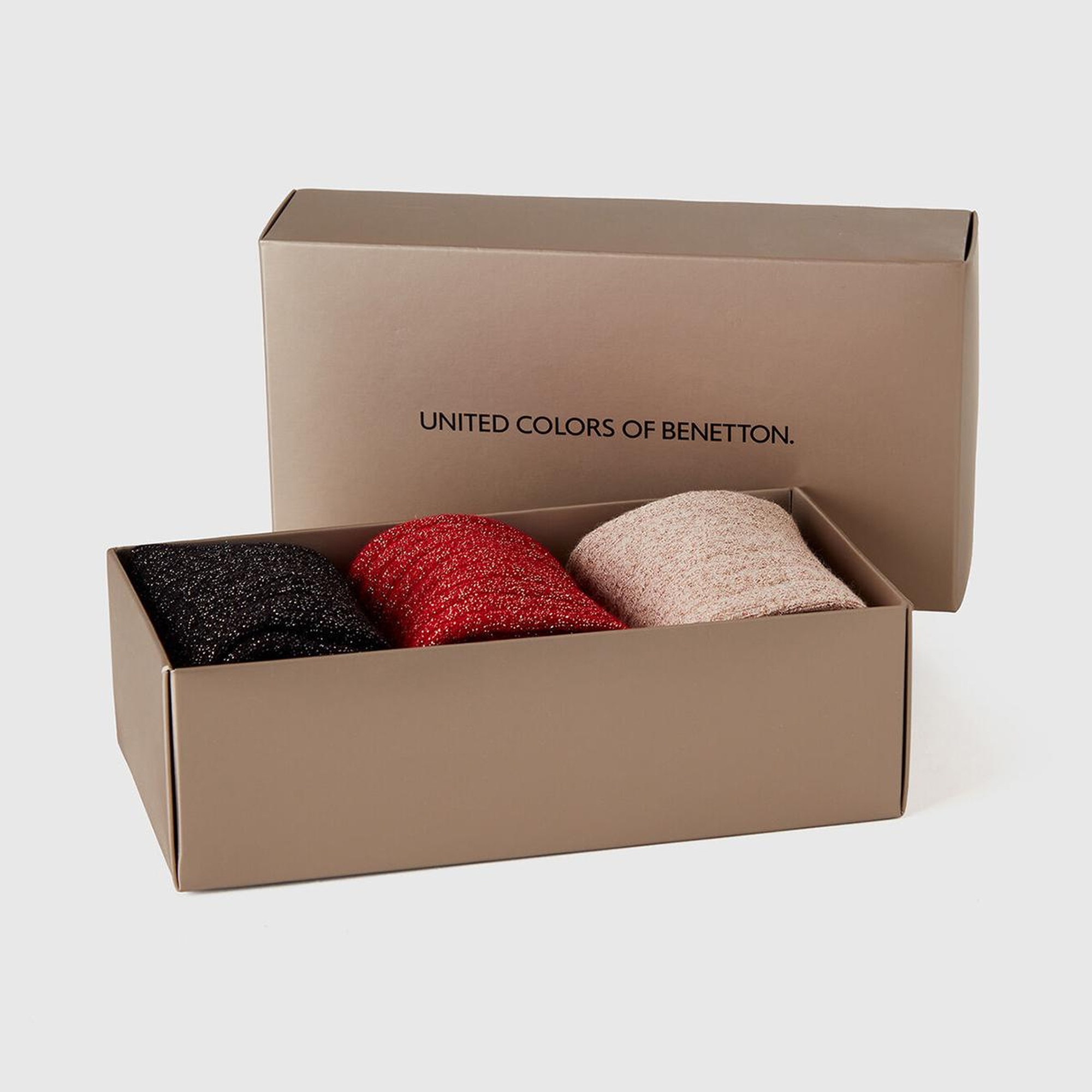 Kadın Kırmızı Mix Pamuk Karışımlı 3'lü Çorap Seti