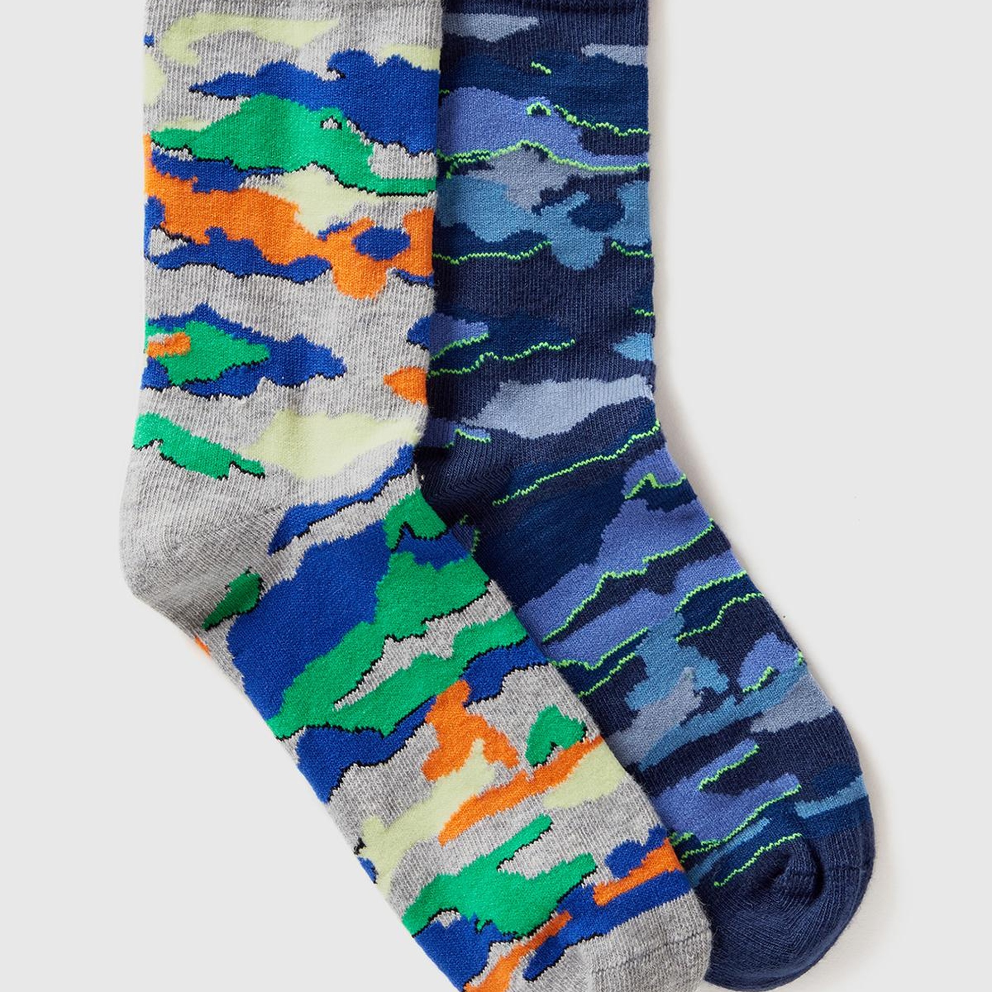 Erkek Çocuk Lacivert Mix Desenli 2'li Uzun Soket Çorap Seti