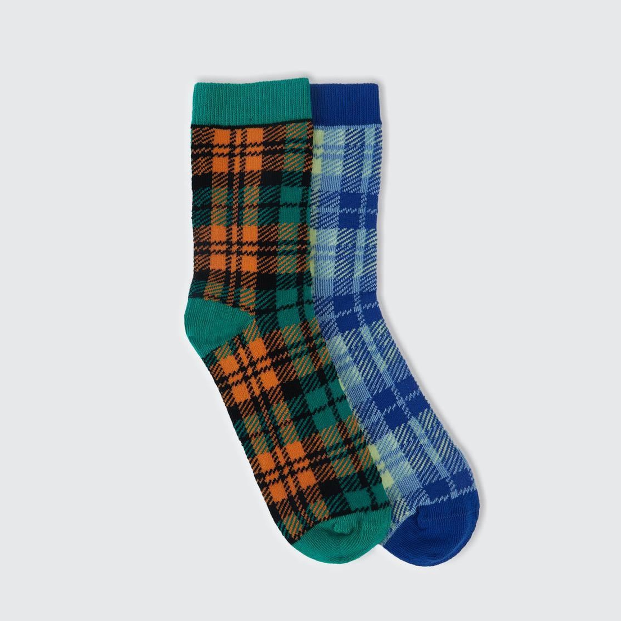 Erkek Çocuk Mavi Mix Desenli 2'li Uzun Soket Çorap Seti