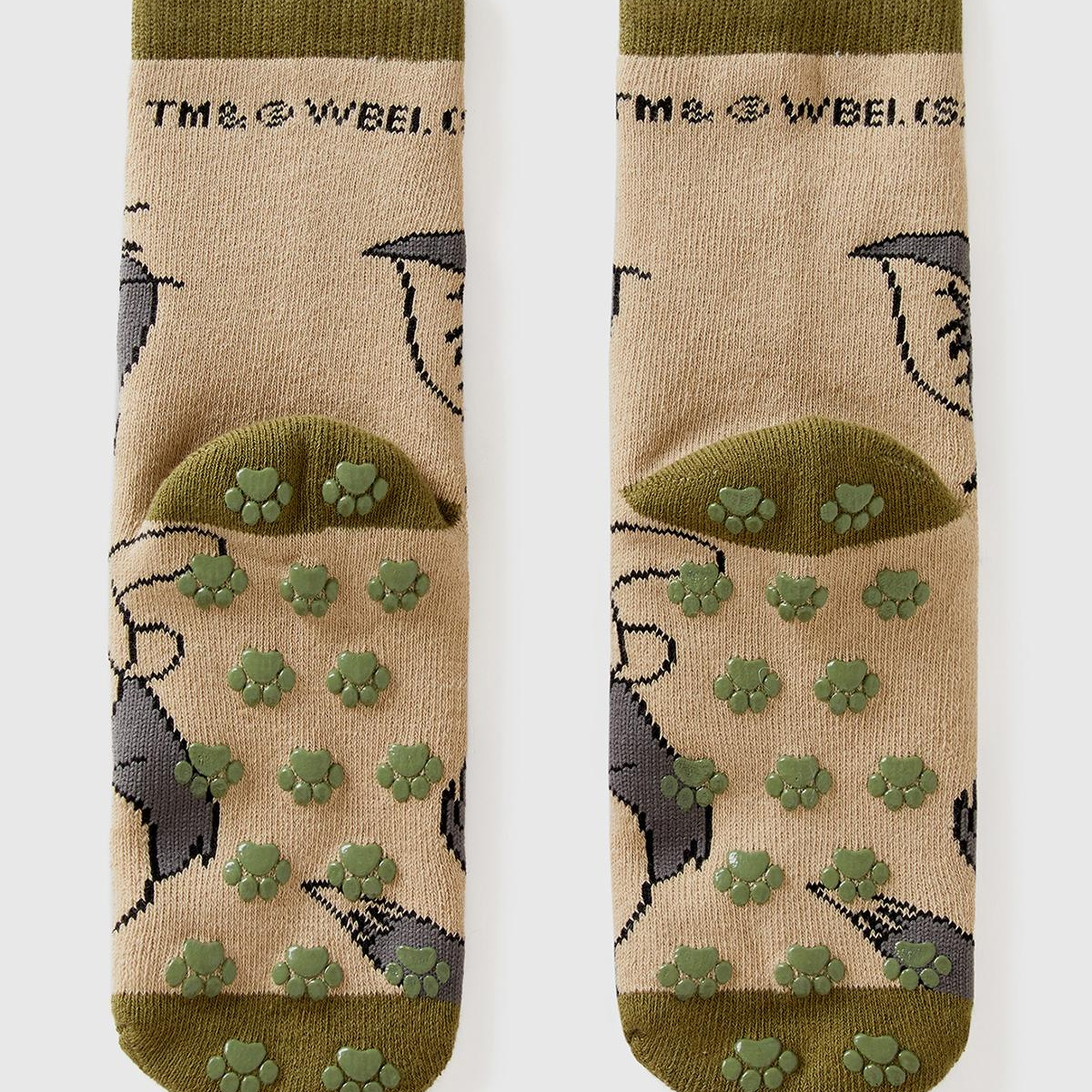 Erkek Çocuk Haki Tom ve Jerry Baskılı Uzun Soket Çorap