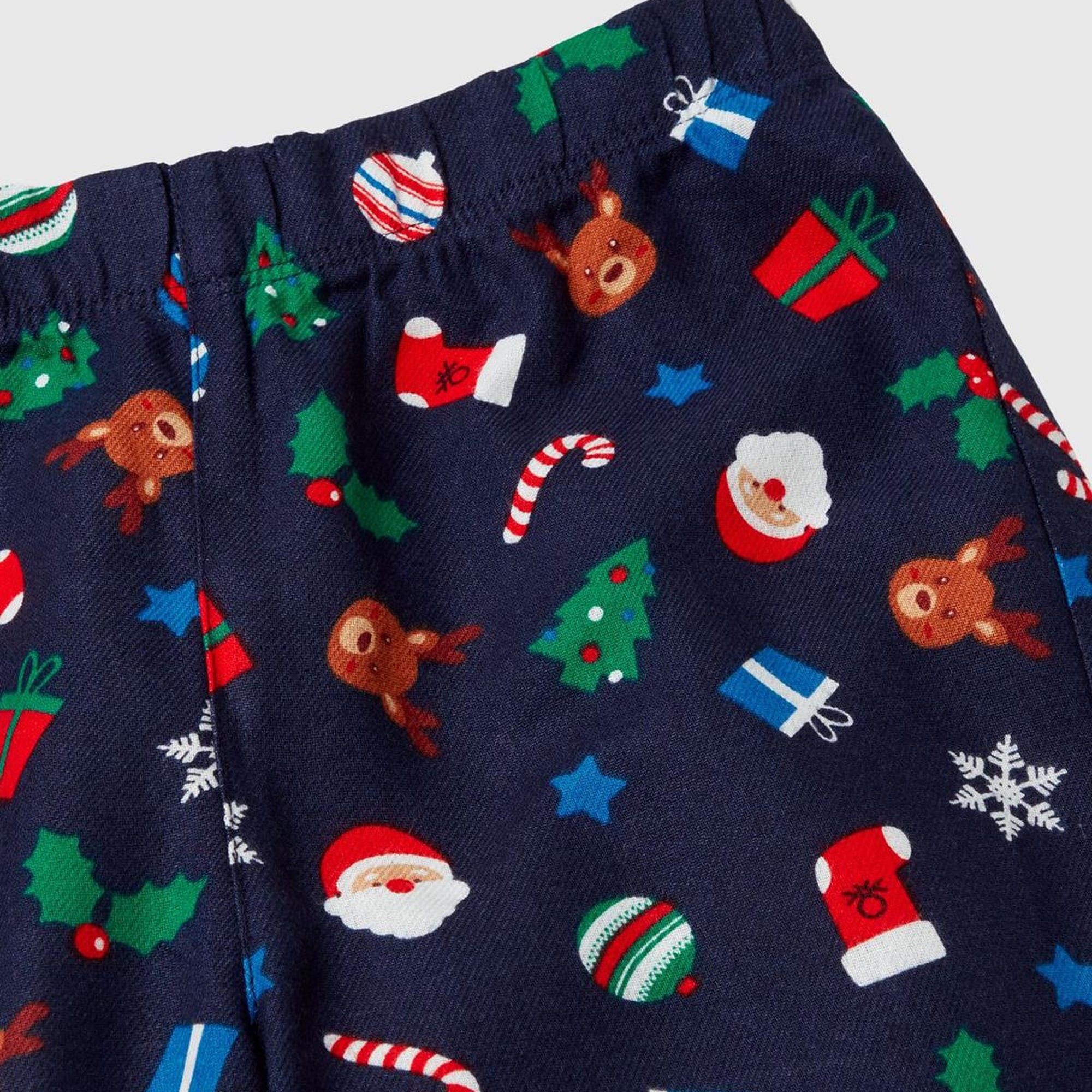 Erkek Çocuk Lacivert Tamamı Desenli Göğüs Cepli Altı Elastik Belli Pijama Takımı