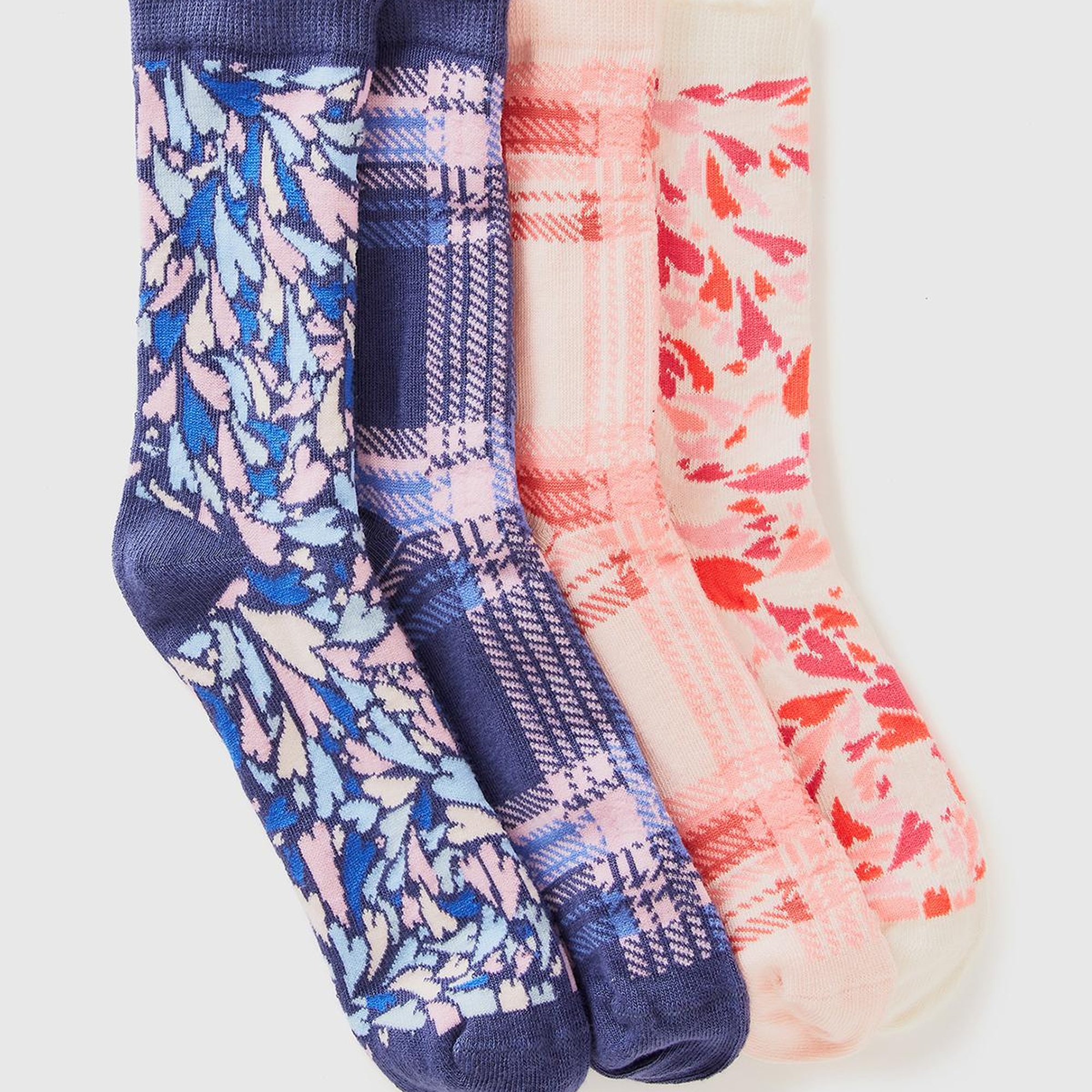 Erkek Çocuk Mavi Mix Desenli 4'lü Uzun Soket Çorap Seti