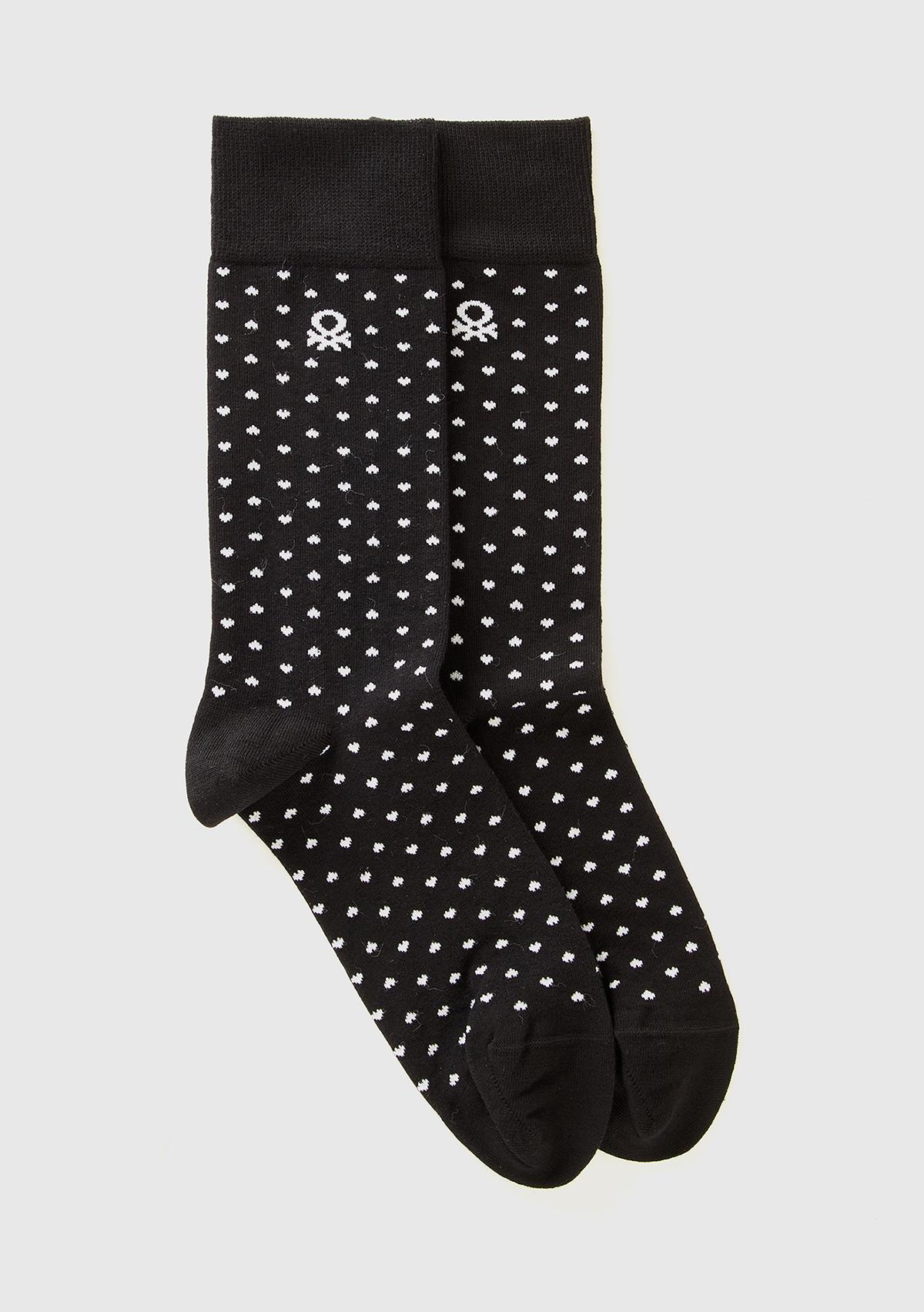  Unisex Siyah Desenli Çorap