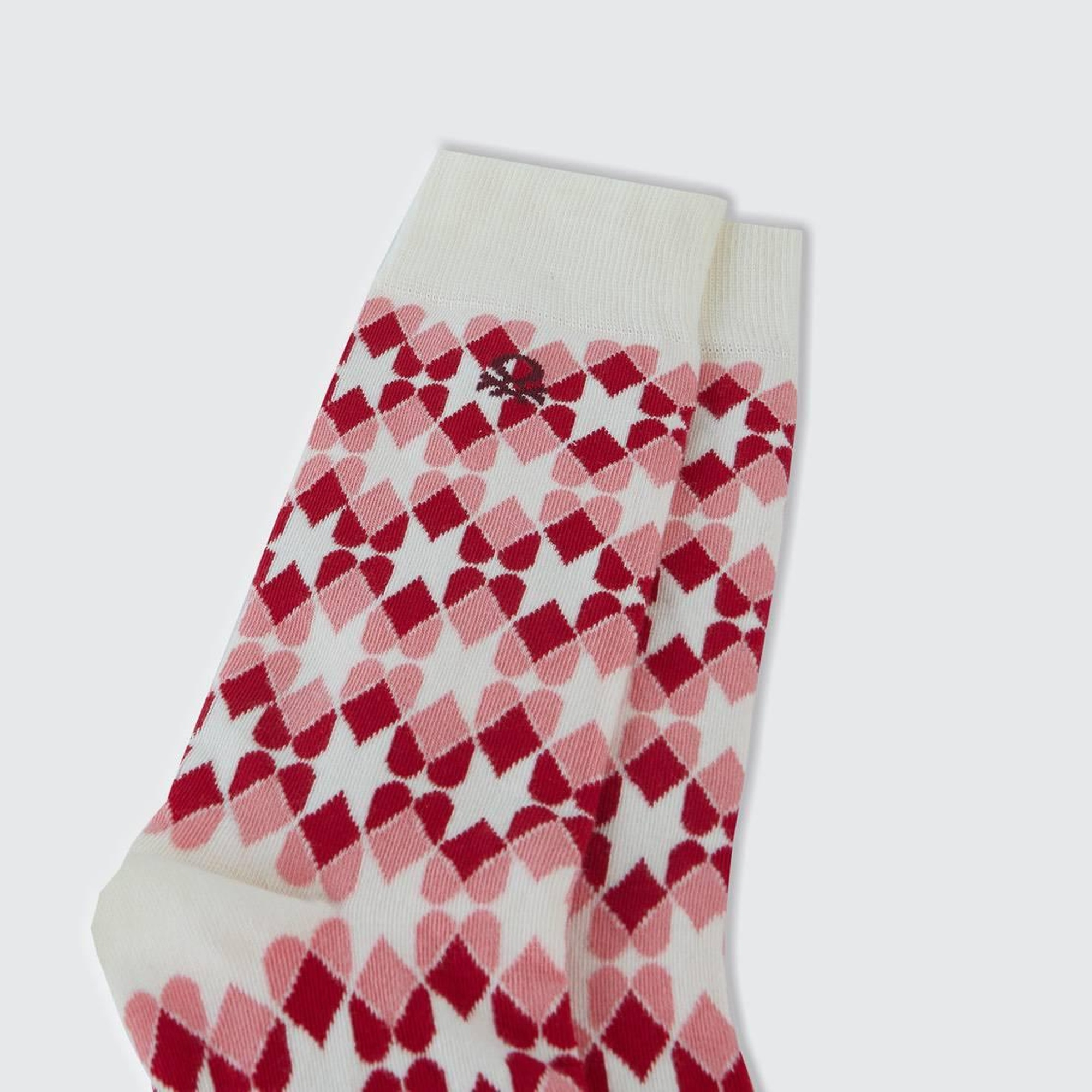 Unisex Kırmızı Desenli Çorap