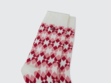  Unisex Kırmızı Desenli Çorap