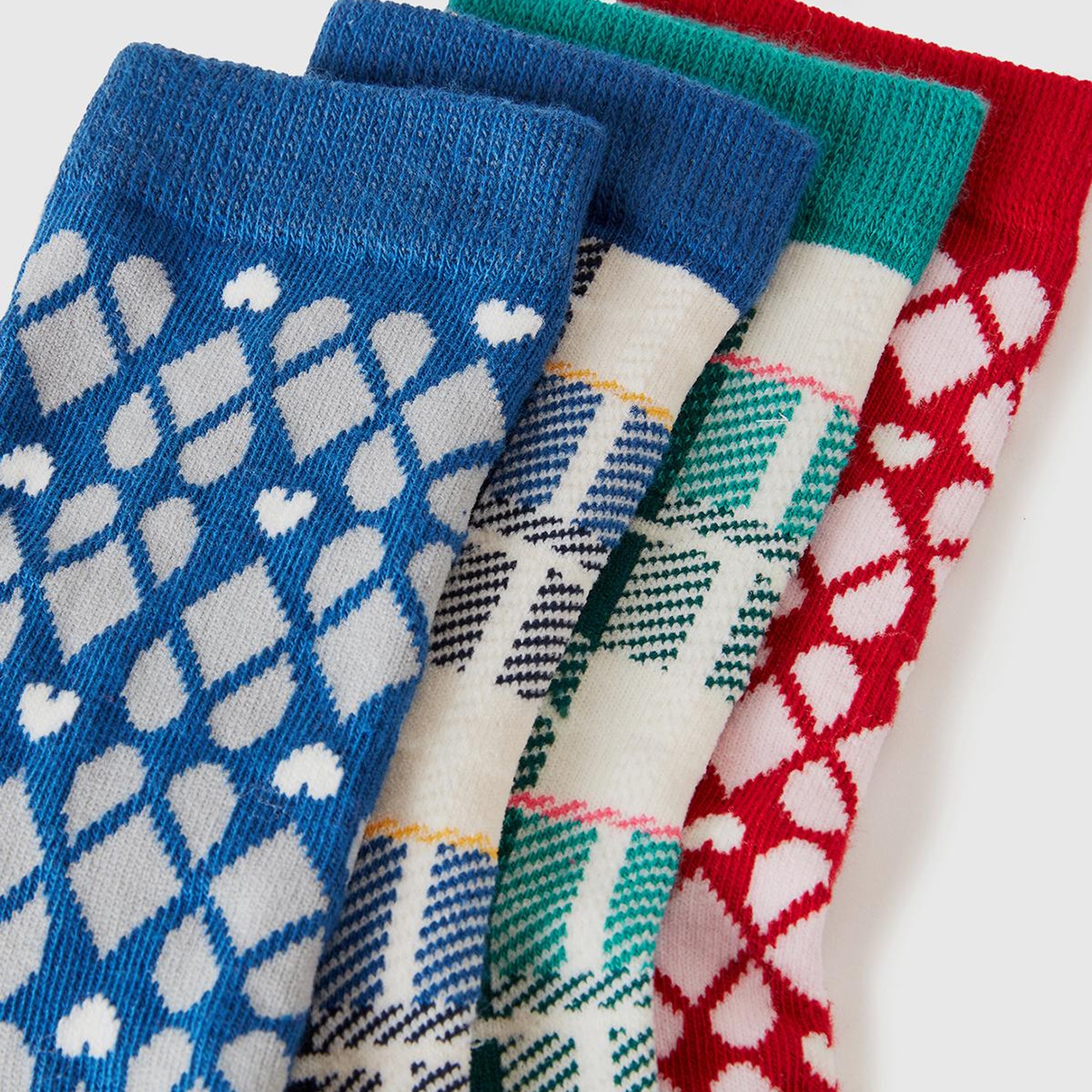 Erkek Çocuk Yeşil Mix Desenli 4'lü Uzun Soket Çorap Seti