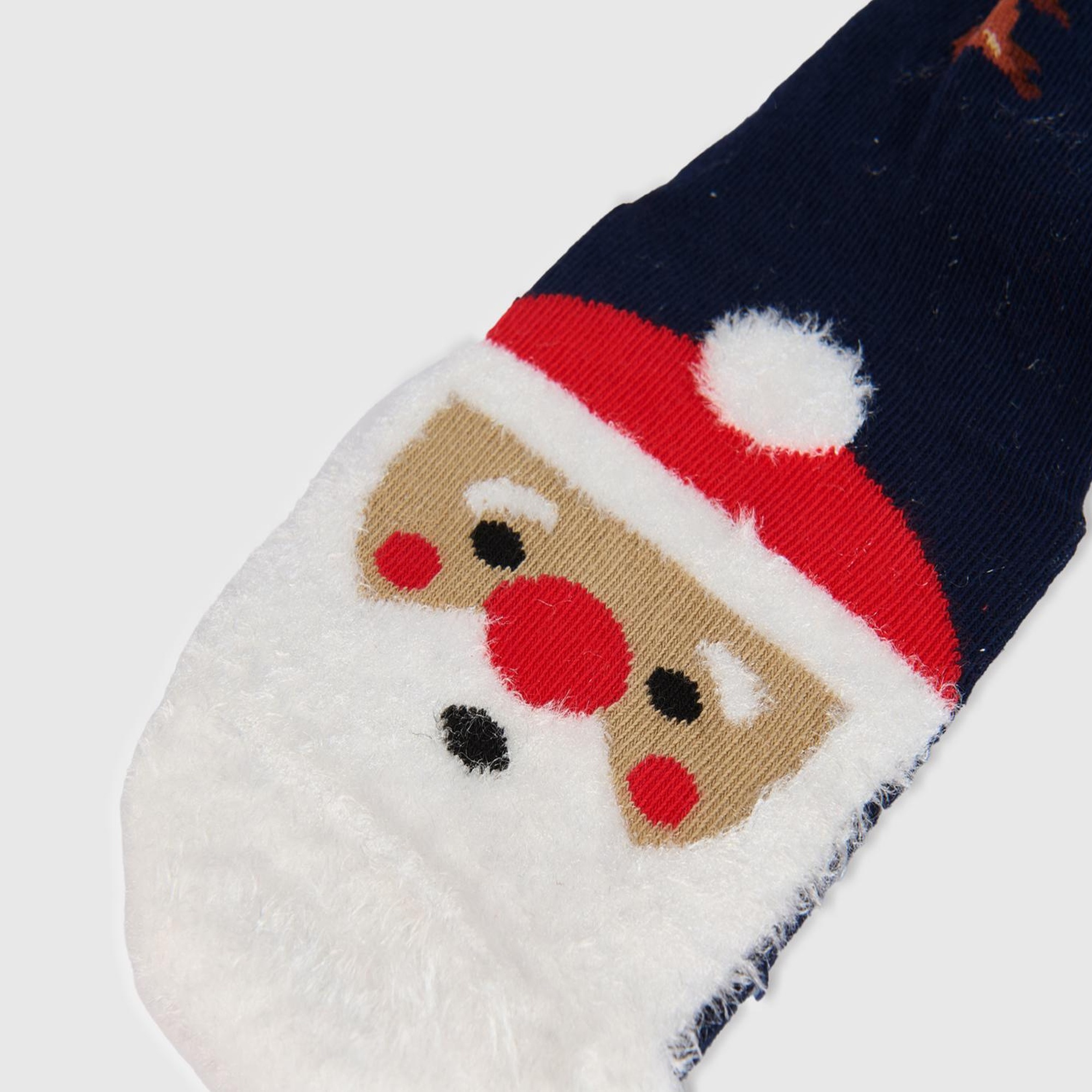 Unisex Lacivert Desenli Bilek Detaylı Çorap