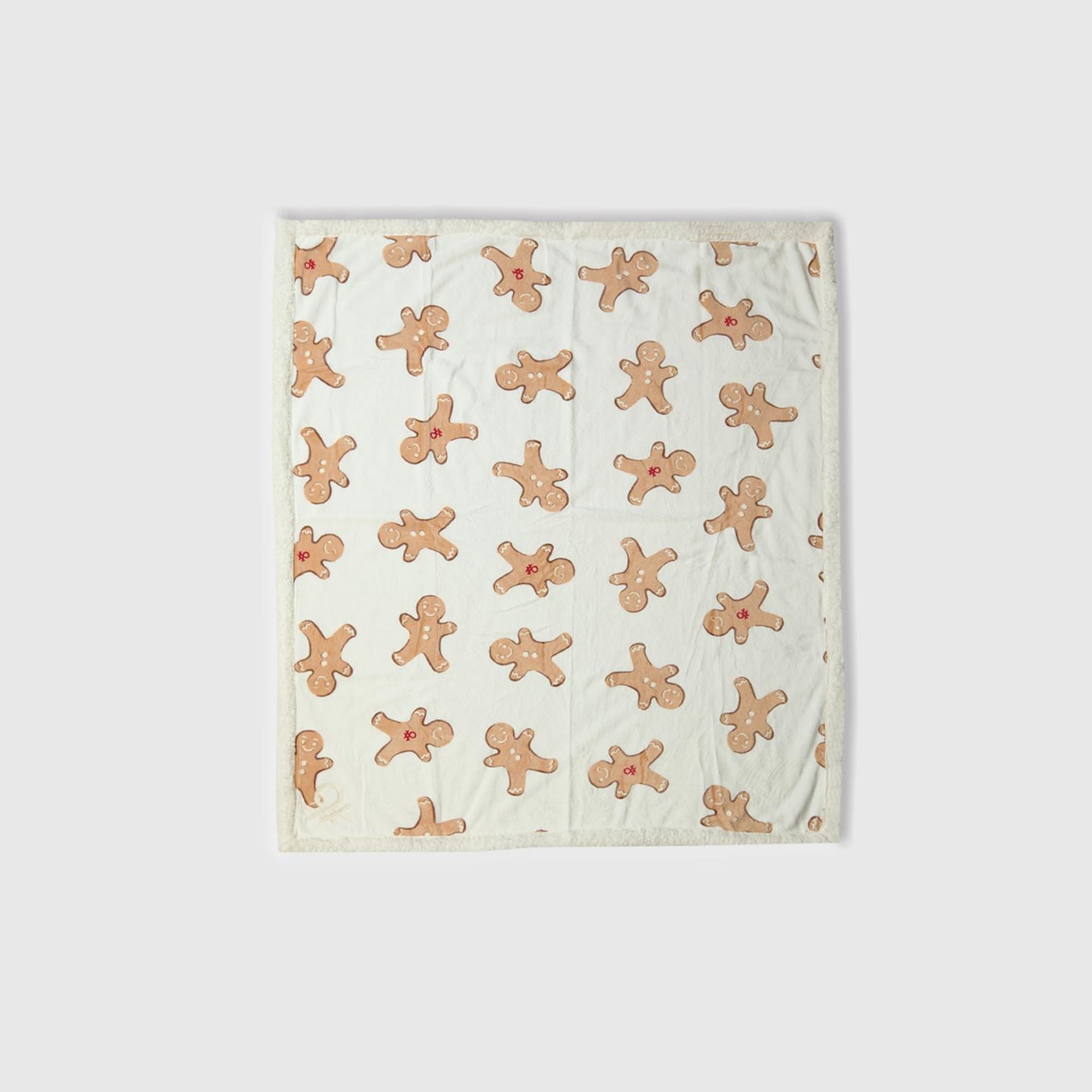 Unisex Beyaz Ucu Logo Baskılı Tamamı Desenli Yumuşak Kenarlı Battaniye