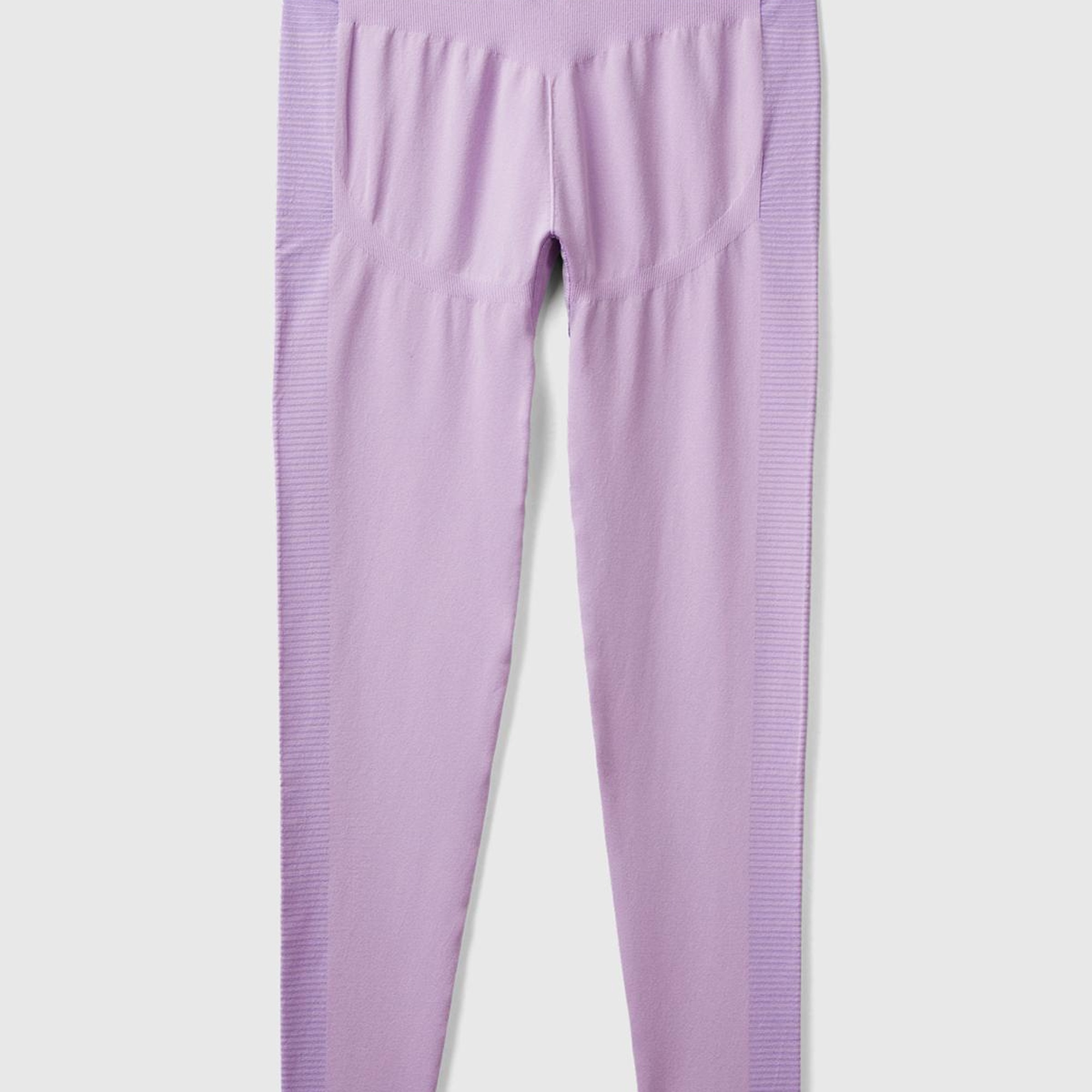 Kadın Lila Önü Logo İşlemeli Push-Up Sporcu Taytı