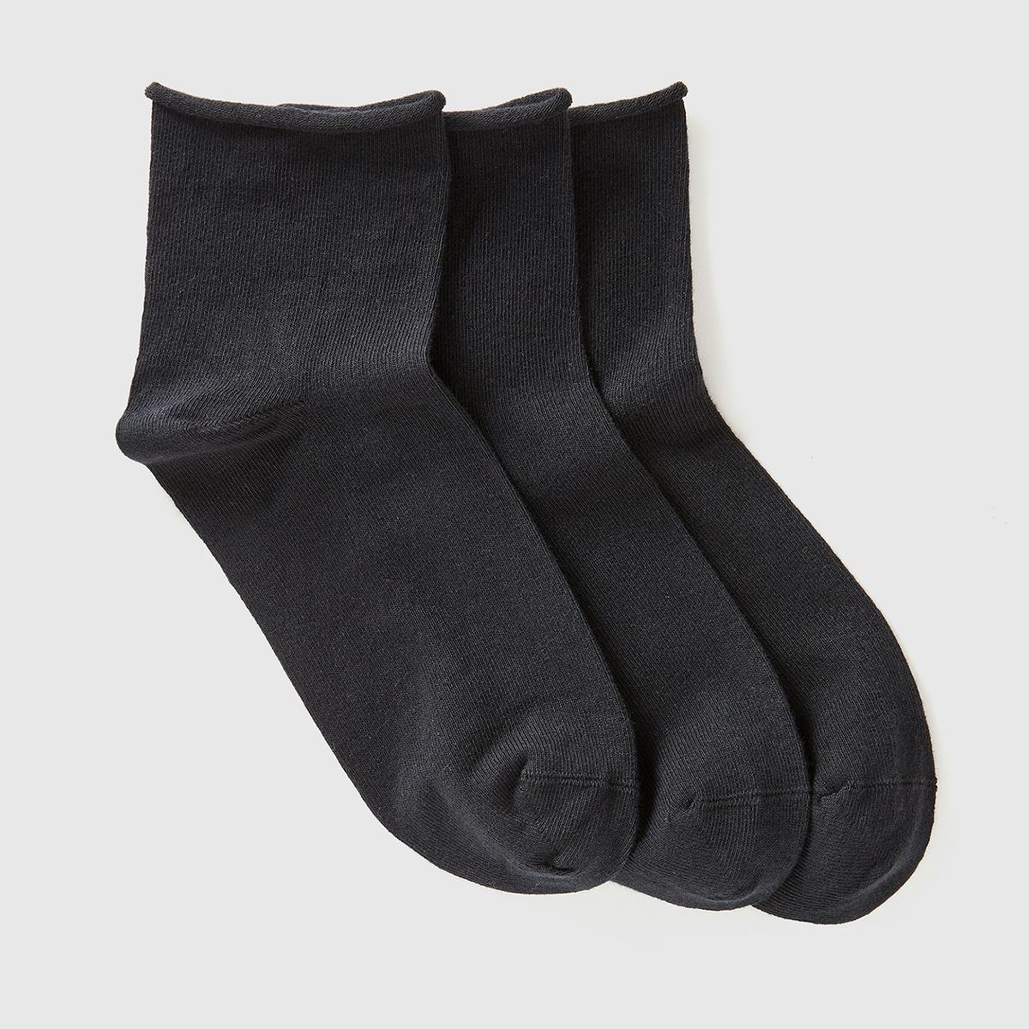 Kadın Siyah Mix Pamuk Karışımlı Renkli 3'lü Kısa Çorap Seti