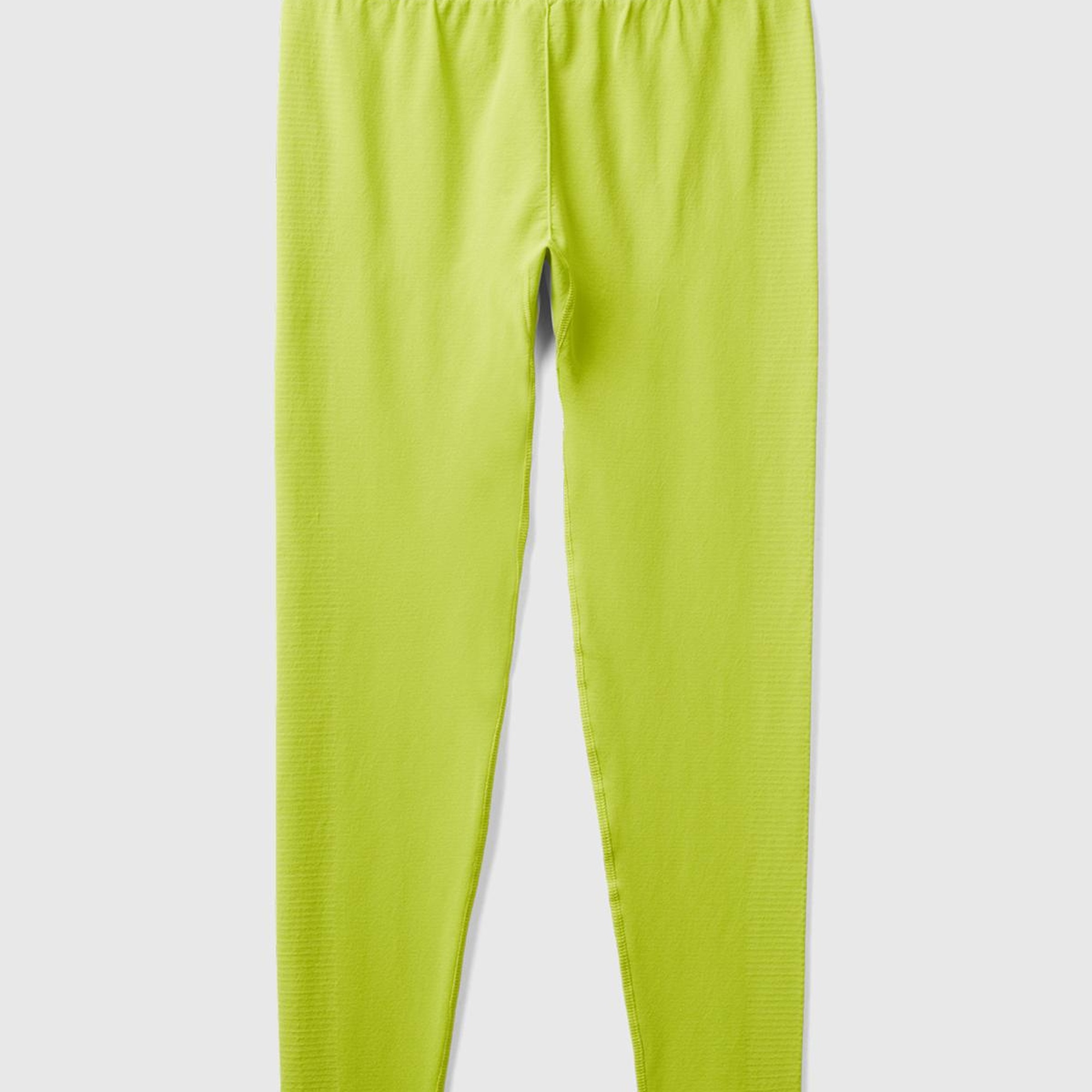 Kadın Neon Yeşil Önü Logo İşlemeli Push-Up Sporcu Taytı