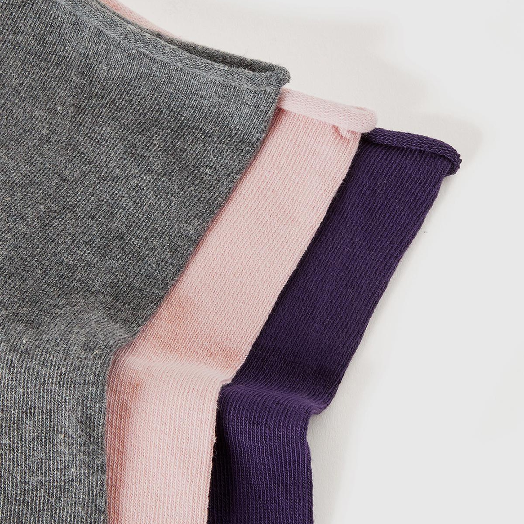 Kadın Mor Mix Pamuk Karışımlı Renkli 3'lü Kısa Çorap Seti