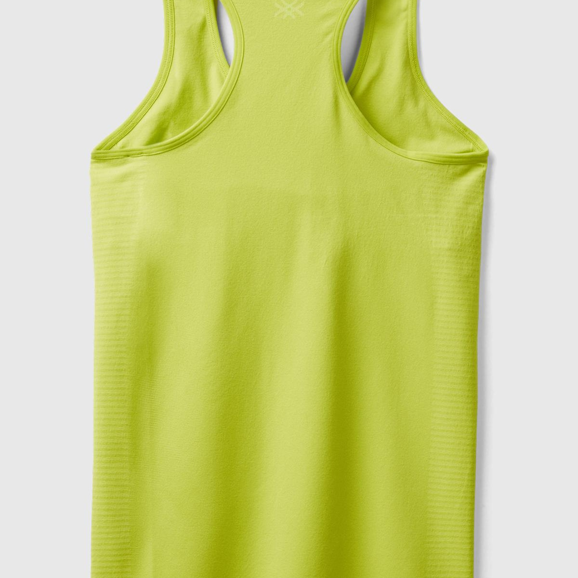 Kadın Neon Yeşil Arkası Logo İşlemeli Askı Detaylı Destekli Sporcu Üst