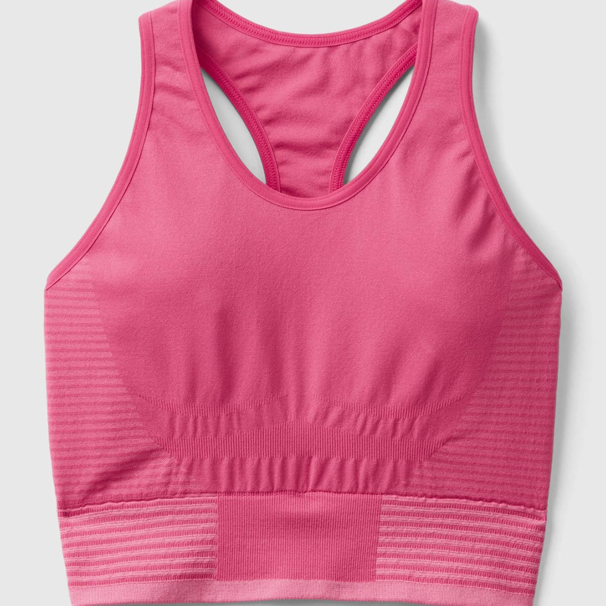 Kadın Fuşya Arkası Logo İşlemeli Askı Detaylı Destekli Sporcu Crop Üst