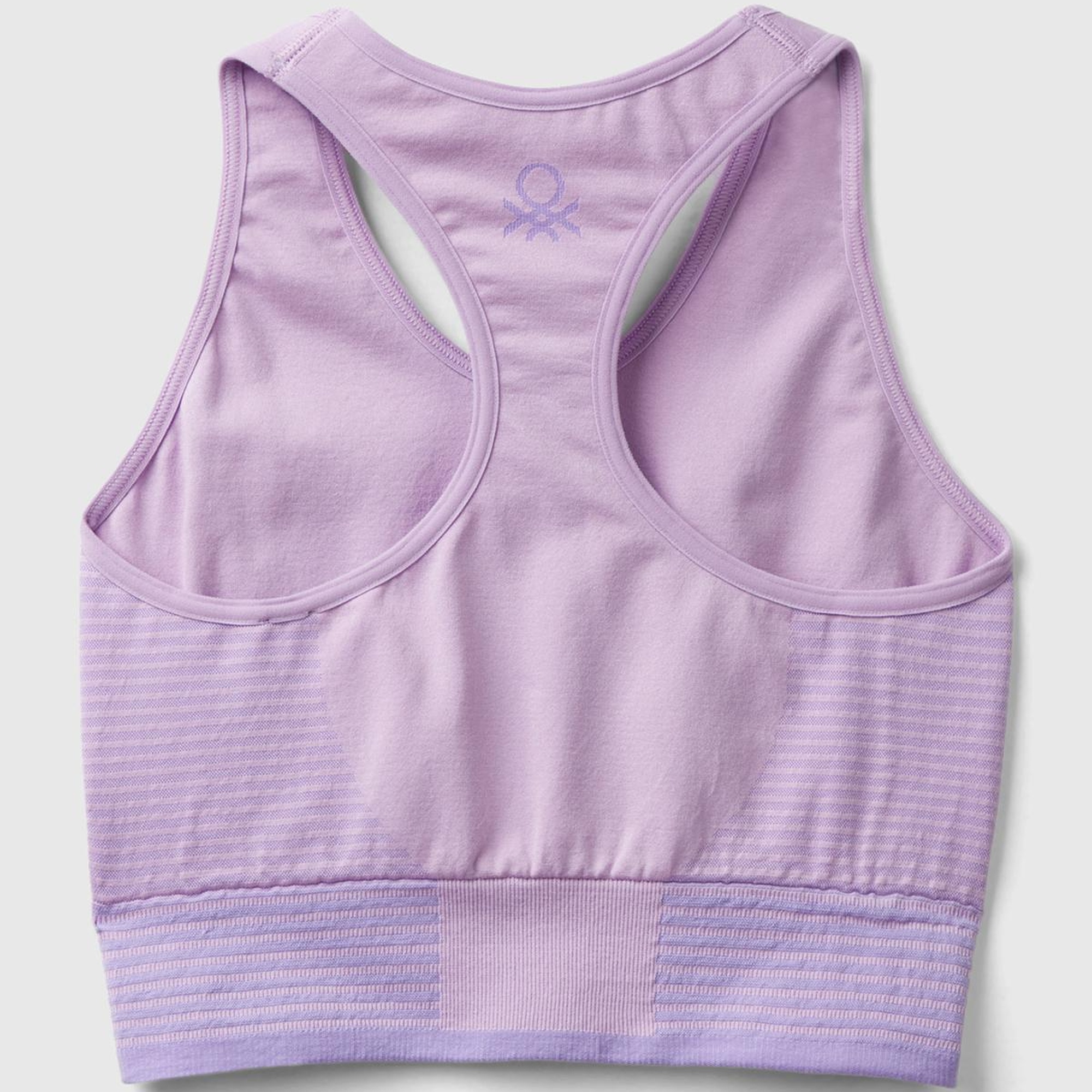 Kadın Lila Arkası Logo İşlemeli Askı Detaylı Destekli Sporcu Crop Üst