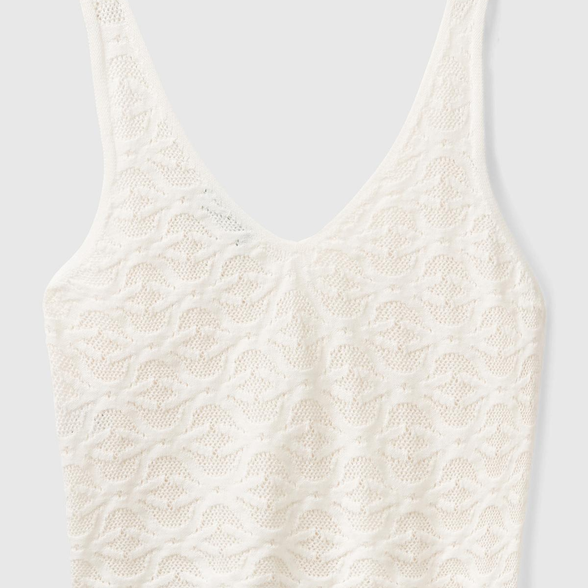 Kadın Krem %100 Pamuk Tamamı Desenli Derin V Yaka Sıfır Kol Bluz