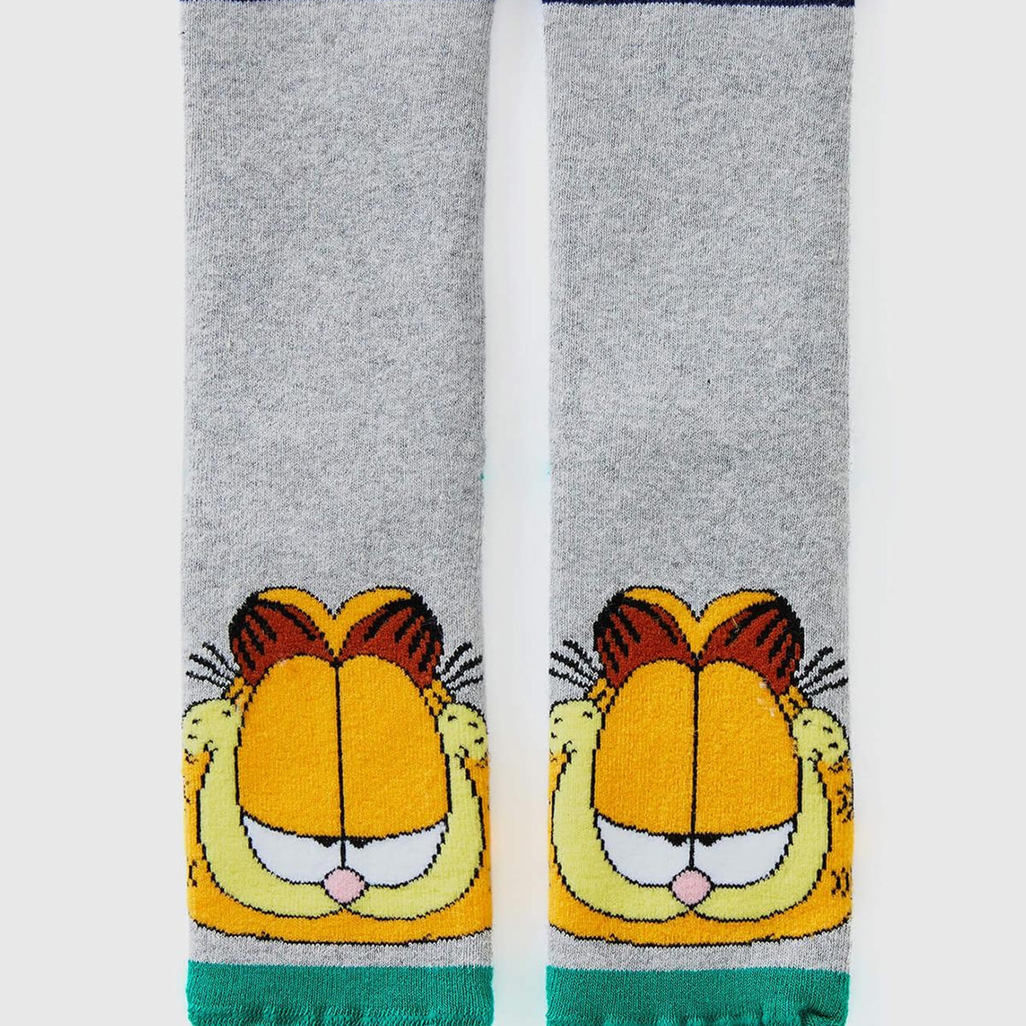 Erkek Çocuk Gri Garfield Baskılı Uzun Soket Çorap