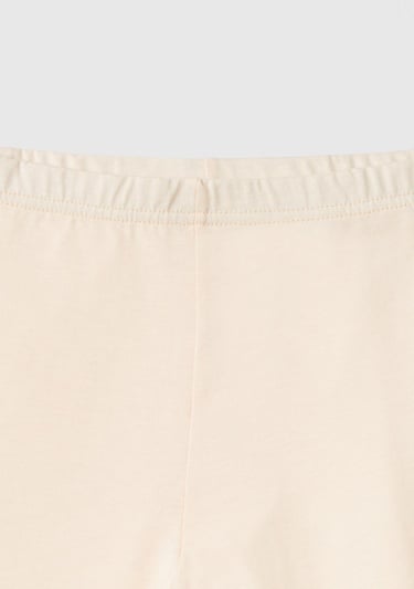  Kız Çocuk Pudra Beli Büzgülü Alt ve Fırfırlı Önlük Yaka Üst Pijama Takımı