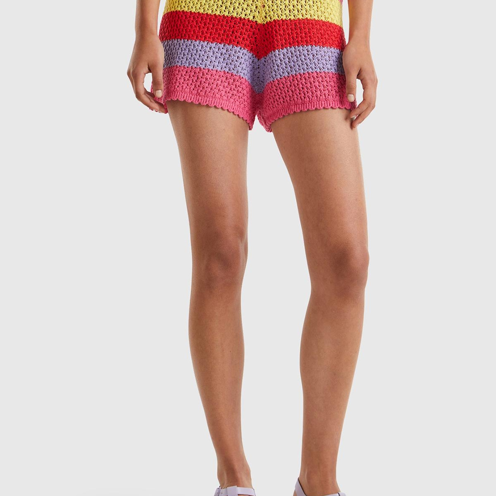 Kadın Mix Pamuk Karışımlı Beli Büzgülü Fırfır Detaylı Şort