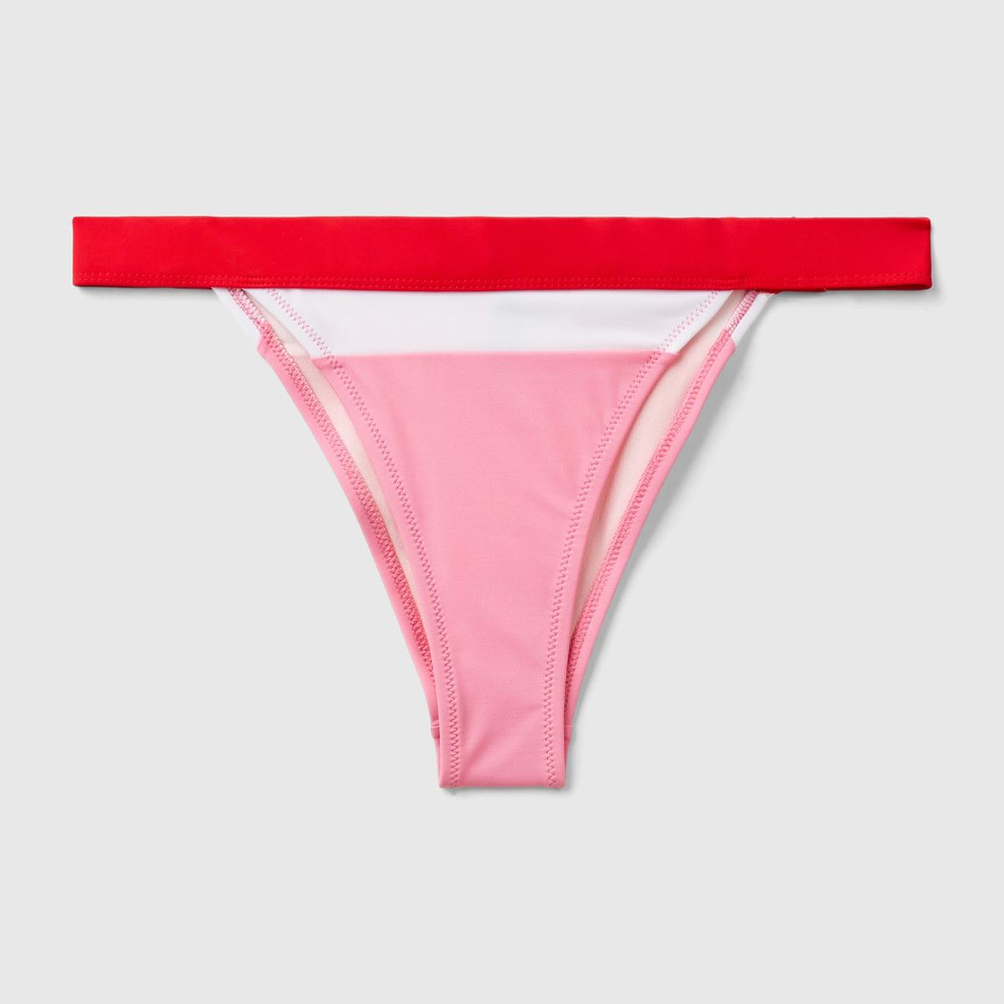 Kadın Pembe Mix Renk Bloklu Brezilya Modeli Normal Bel Bikini Altı