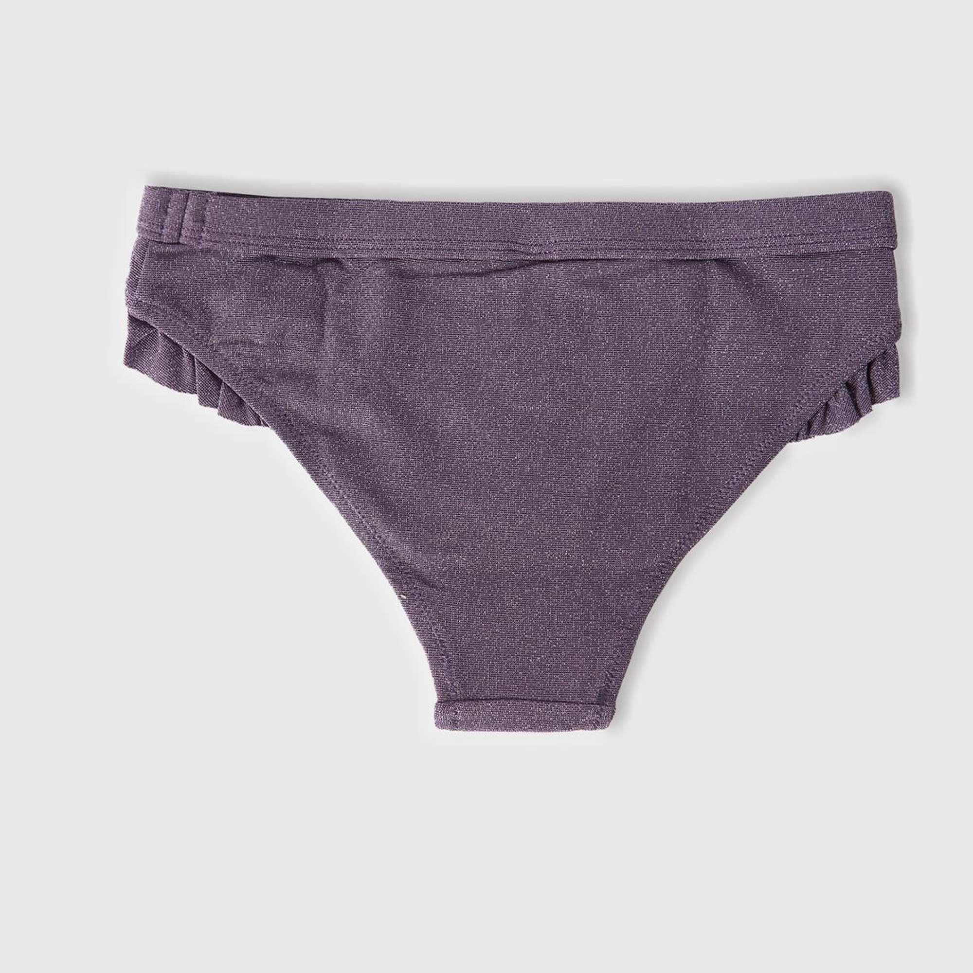 Kız Çocuk Mor Mix Tek Renk Ayarlanabilir Askılı Fırfırlı Bikini