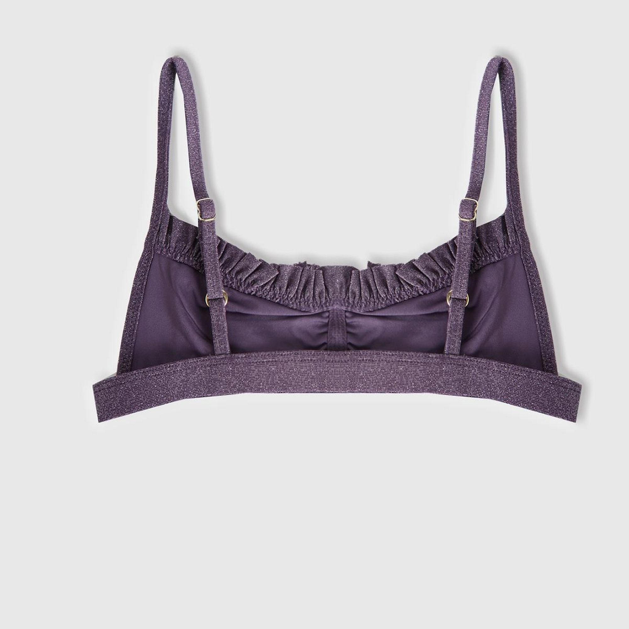 Kız Çocuk Mor Mix Tek Renk Ayarlanabilir Askılı Fırfırlı Bikini