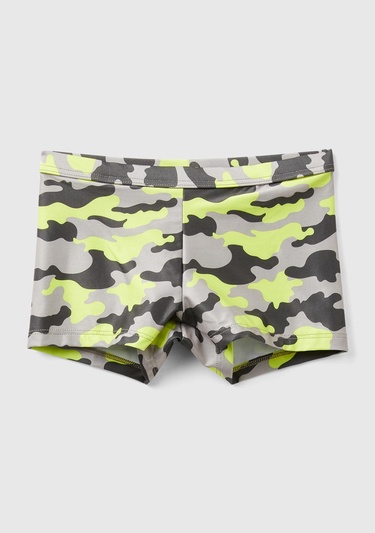  Erkek Çocuk Kamuflaj Tamamı Desenli Kısa Deniz Şortu