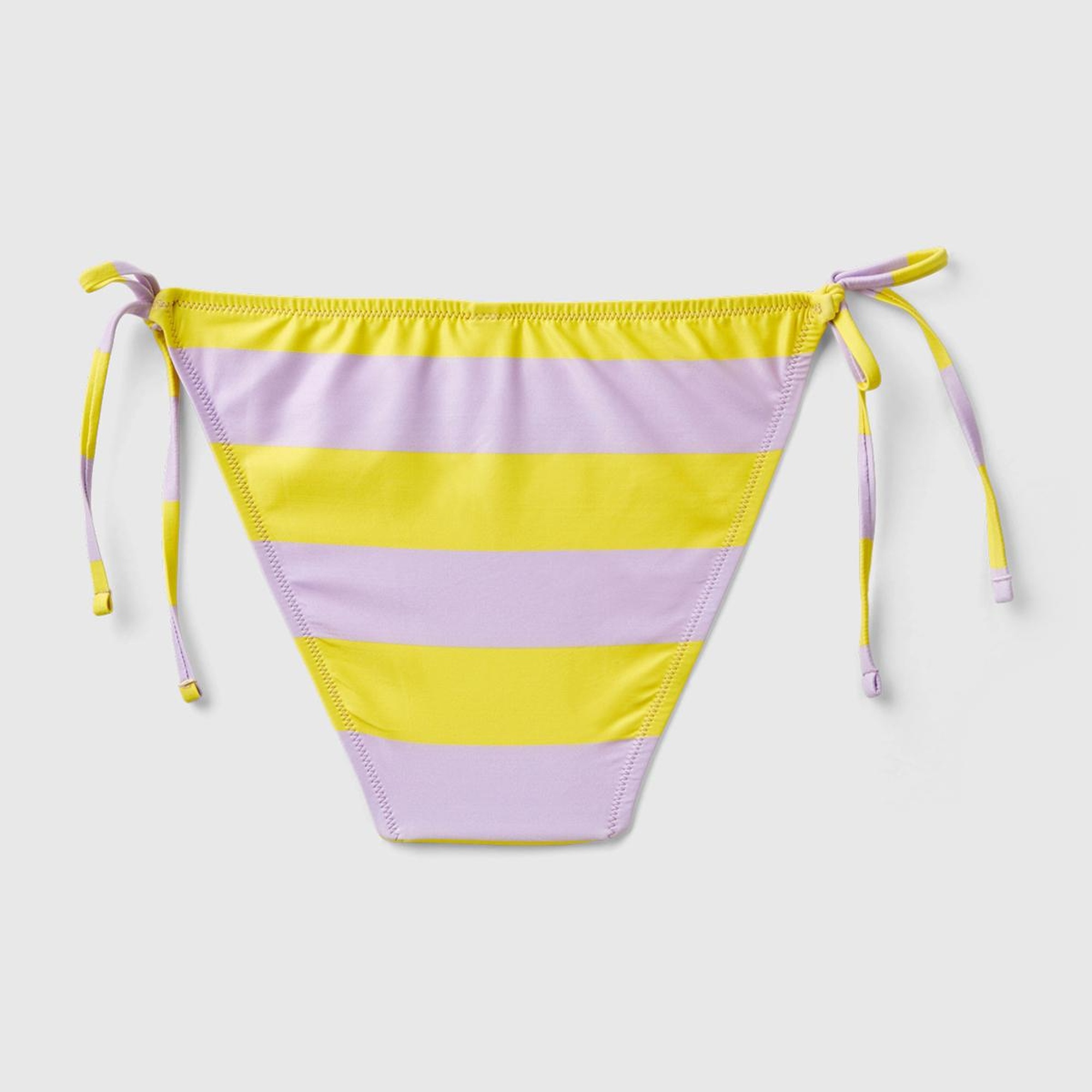 Kadın Sarı Mix Renk Bloklu Kenardan Bağlamalı Brezilya Model Bikini Altı