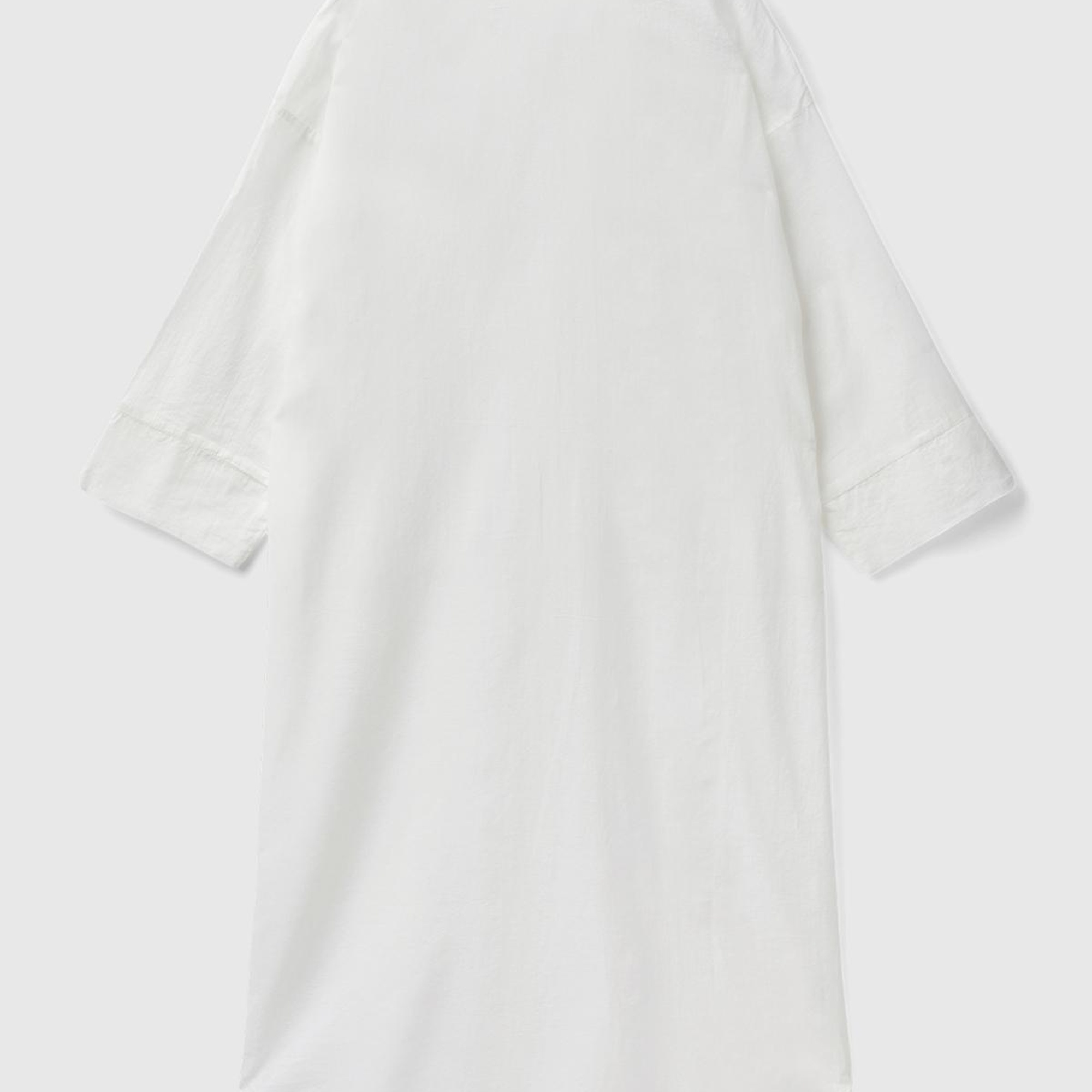 Kadın Krem %100 Pamuk Önü Düğmeli Hakim Yaka Gömlek Elbise