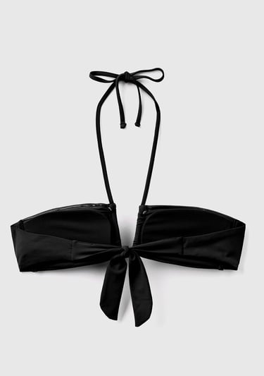  Kadın Siyah Halter Bikini Üstü