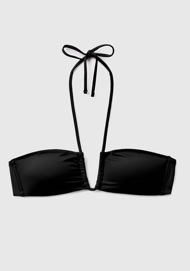  Kadın Siyah Halter Bikini Üstü