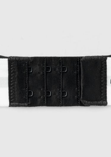  Kadın Siyah Pamuk Karışımlı Göğüs Altı Parlak Logo Baskılı Üçgen Sütyen