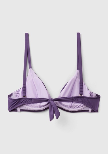  Kadın Mor Mix Arkadan Bağlamalı Destekli Bikini Üstü