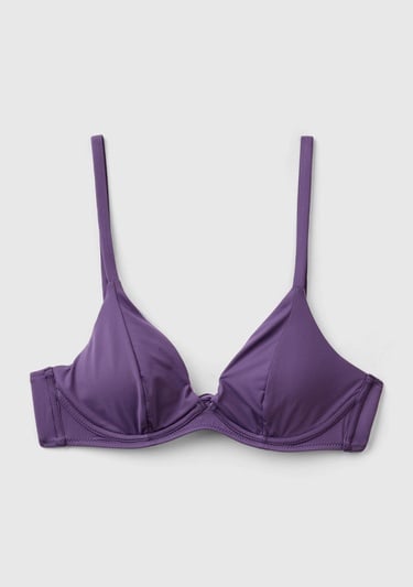  Kadın Mor Mix Arkadan Bağlamalı Destekli Bikini Üstü