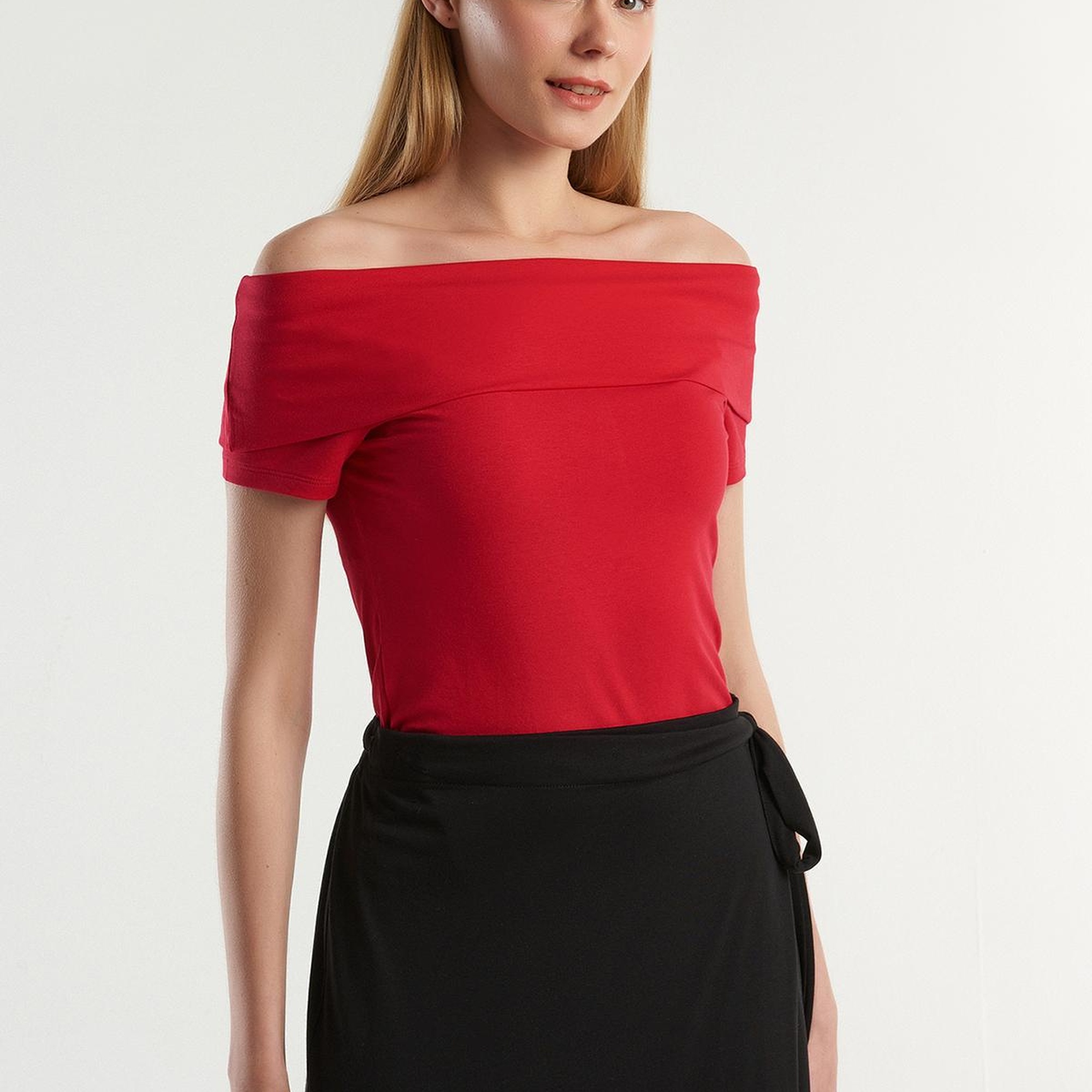 Kadın Siyah Pamuk Karışımlı Beli İpli Pareo