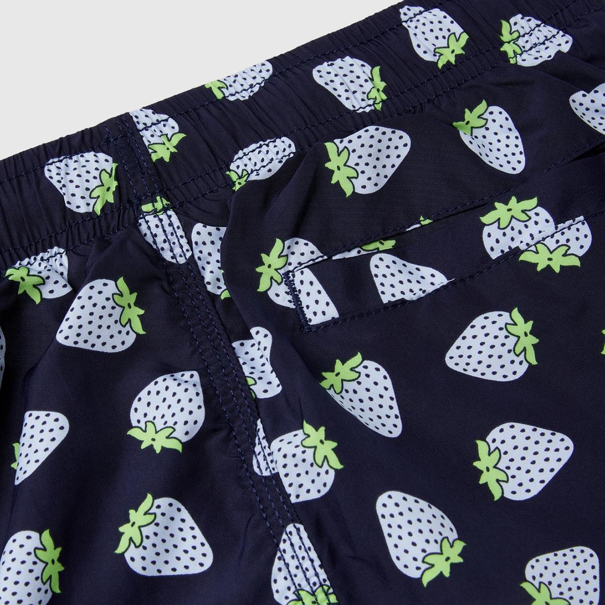 Erkek Çocuk İndigo Tamamı Desenli Cep Detaylı Beli Büzgülü Kısa Deniz Şortu