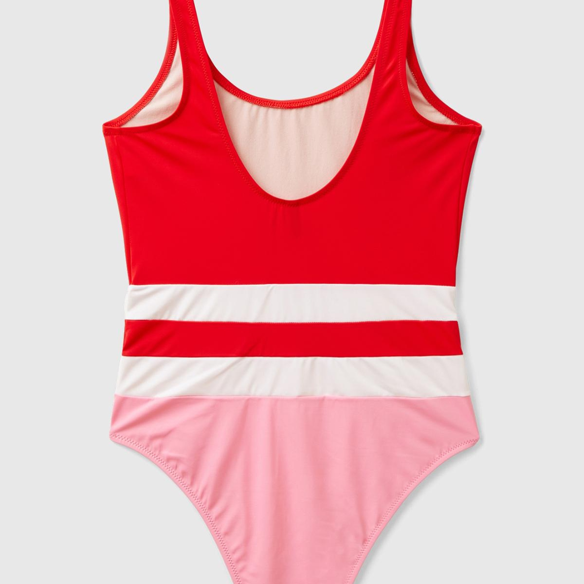 Kadın Kırmızı Mix Çok Renkli Derin Sırt Dekolteli Mayo