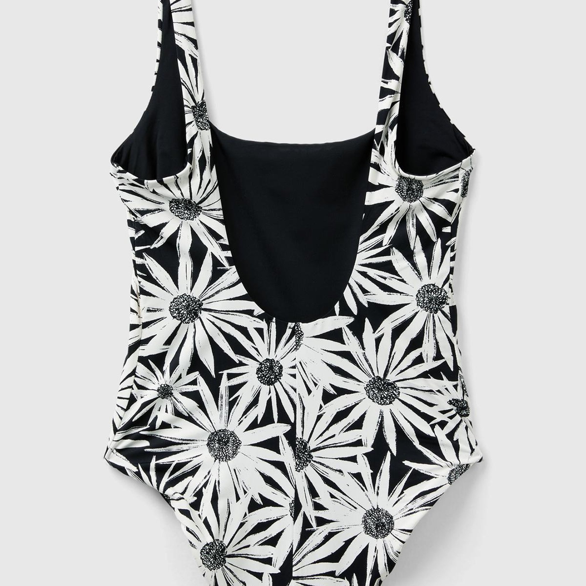 Kadın Beyaz Mix Tamamı Desenli Derin Sırt Dekolteli Brezilya Model Mayo