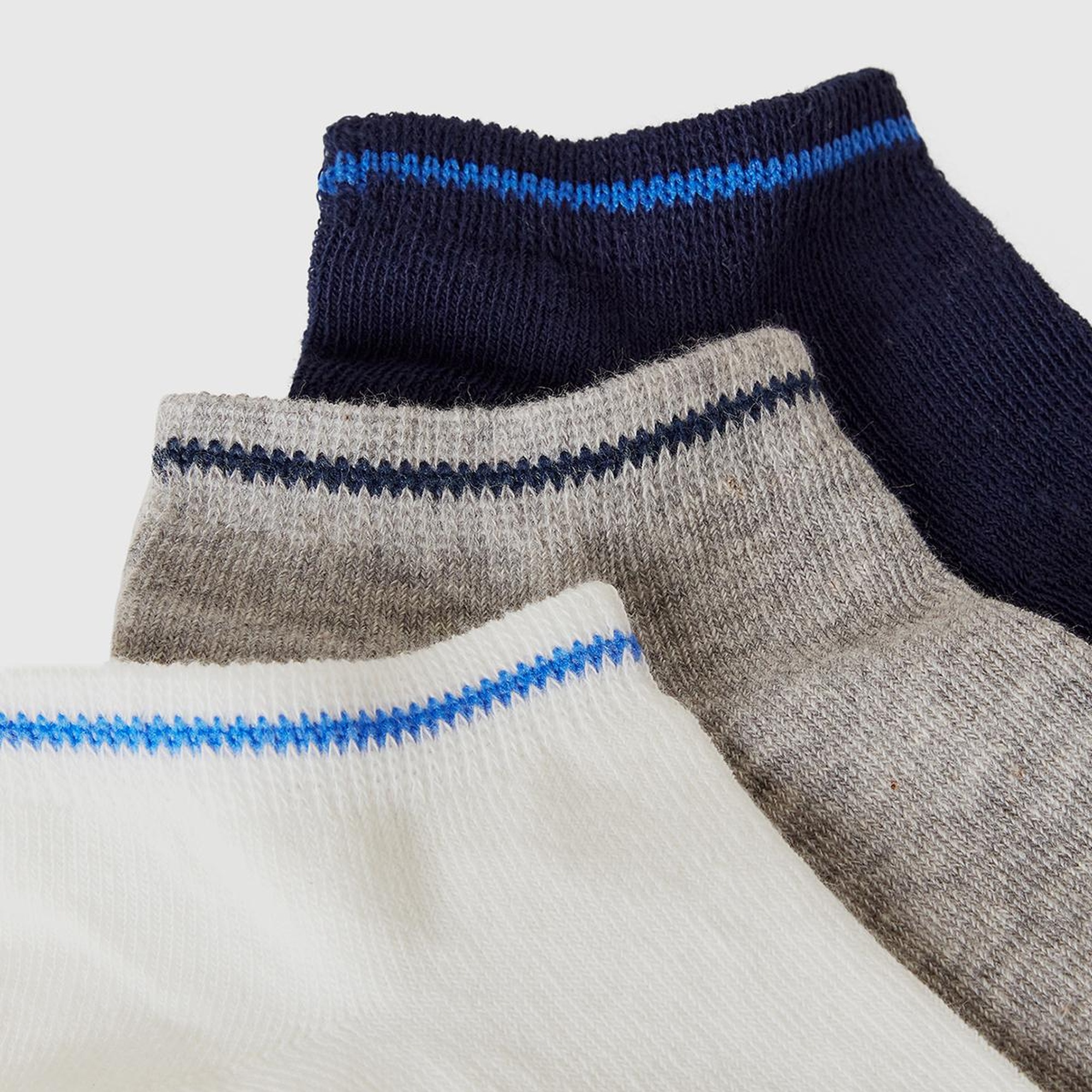 Erkek Çocuk Gri Mix Logo Baskılı Çok Renkli 3'lü Kısa Soket Çorap Seti