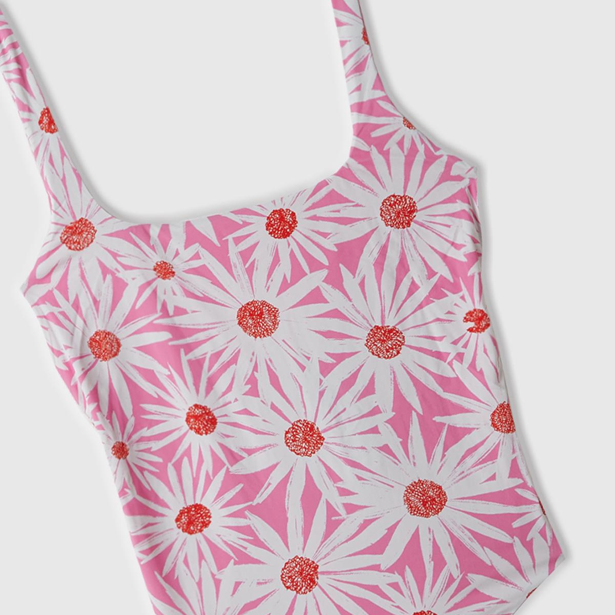 Kadın Pembe Mix Tamamı Desenli Derin Sırt Dekolteli Brezilya Model Mayo